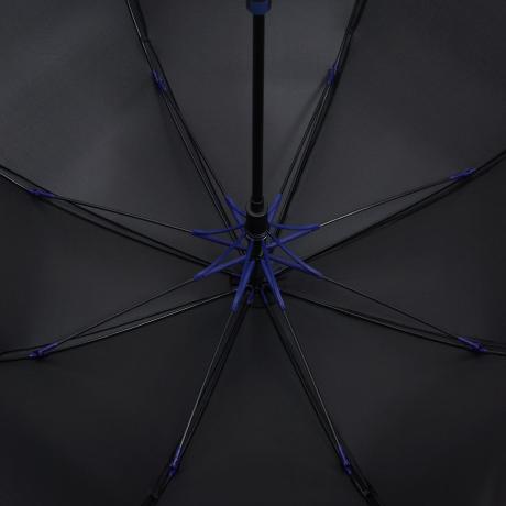 Зонт-трость Hidecolor с цветными спицами, черный с синим