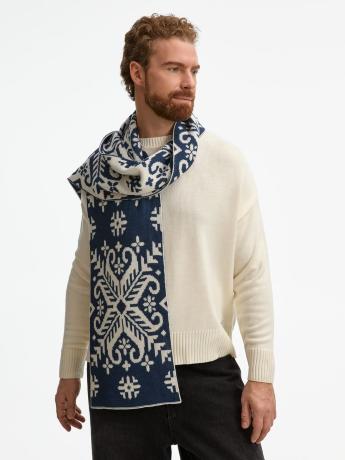 Шарф Wintertude L, синий с белым