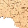Деревянная карта России с названиями городов, дуб