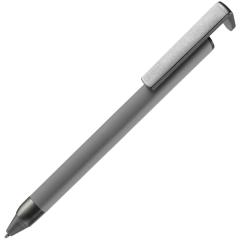 Ручка шариковая Standic Soft Touch с подставкой для телефона, серая