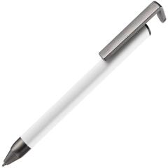Ручка шариковая Standic Soft Touch с подставкой для телефона, белая